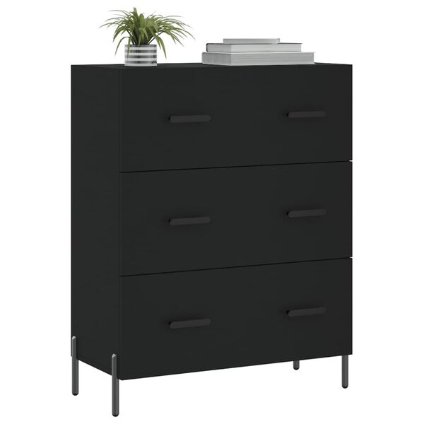 vidaXL Buffet noir 69,5x34x90 cm bois d'ing&eacute;nierie