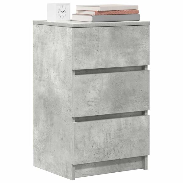 vidaXL Tables de chevet avec 3 tiroirs 2 pcs gris b&eacute;ton 39x35x65 cm