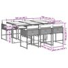 vidaXL Ensemble &agrave; manger de jardin coussins 7pcs Noir R&eacute;sine tress&eacute;e