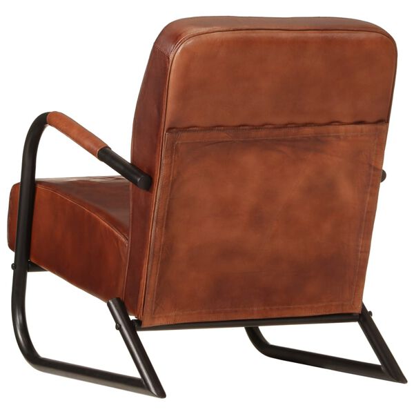 vidaXL Fauteuil marron cuir véritable