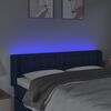 vidaXL T&ecirc;te de lit &agrave; LED Bleu 147x16x78/88 cm Tissu