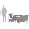 vidaXL Salon de jardin 5 pcs avec coussins gris r&eacute;sine tress&eacute;e