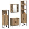 vidaXL Ensemble de mobilier de salle de bain avec &eacute;tag&egrave;re 4 pcs Marron