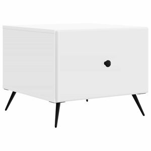 vidaXL Table basse avec tiroir Blanc 49 x 50 x 40 cm Bois d'ing&eacute;nierie