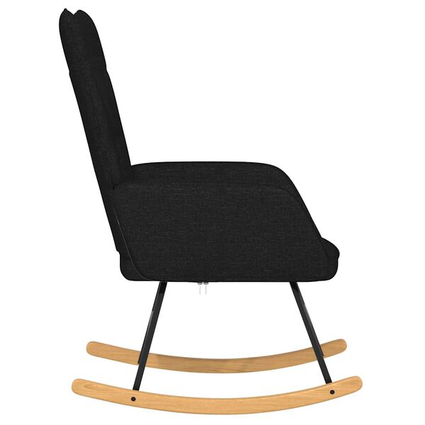 vidaXL Chaise à bascule Noir Tissu