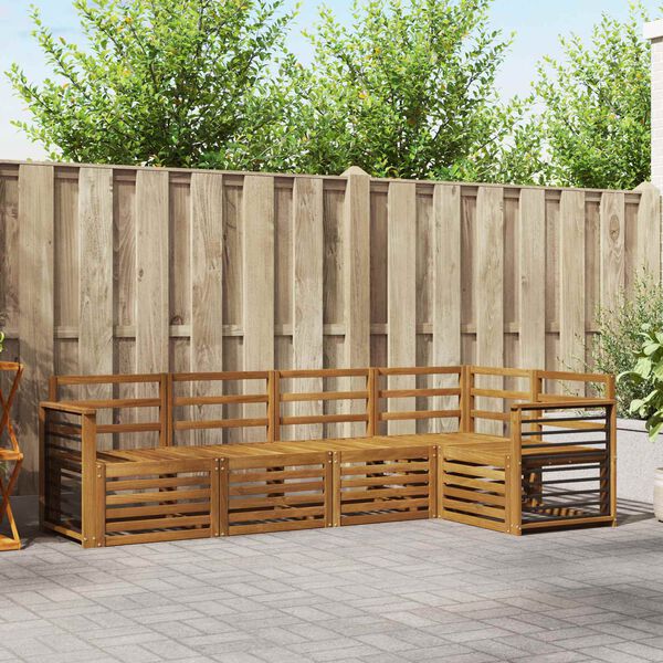 vidaXL Ensembles de canap&eacute;s 5 pcs Naturel Bois d'Acacia Massif