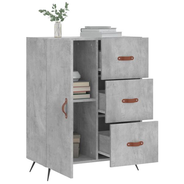 vidaXL Buffet gris b&eacute;ton 69,5x34x90 cm bois d'ing&eacute;nierie