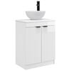 vidaXL Meuble de salle de bain avec &eacute;vier Blanc brillant