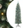 vidaXL Arbre de No&euml;l artificiel slim Vert et blanc 240 cm
