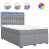 vidaXL Sommier &agrave; lattes de lit avec matelas Gris clair 160x200cm Tissu