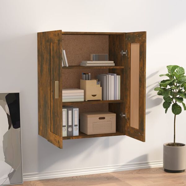 vidaXL Armoire murale ch&ecirc;ne fum&eacute; 69,5x32,5x90 cm bois d'ing&eacute;nierie