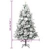 vidaXL Sapin de Noël pré-éclairé avec neige floquée/cônes 195cm PVC/PE