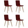 vidaXL Chaises &agrave; manger lot de 4 rouge bordeaux tissu