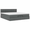 VidaXL Cadre de lit ottoman avec matelas gris fonc&eacute; 200x200 cm tissu