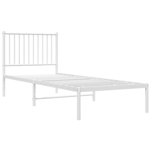 vidaXL Cadre de lit métal sans matelas avec tête de lit blanc 80x200cm