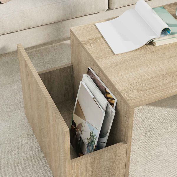 vidaXL Table basse Ch&ecirc;ne Sonoma 90 x 45 x 35 cm Bois d'ing&eacute;nierie