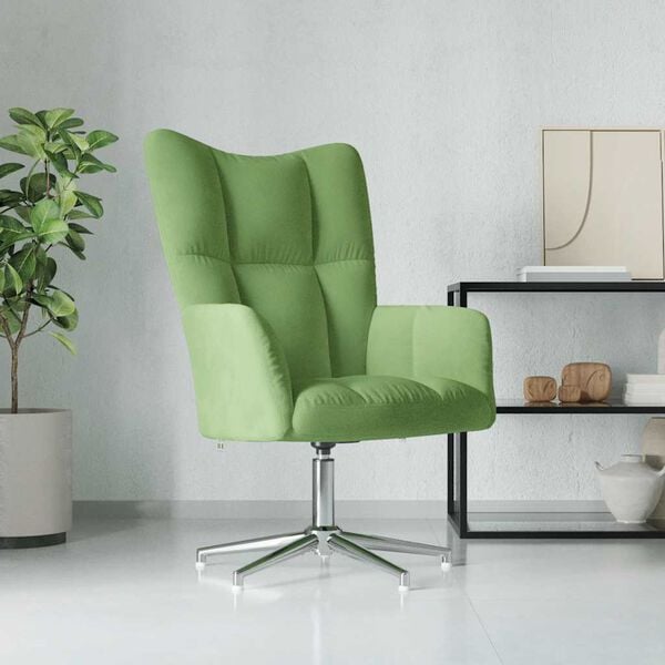 vidaXL Chaise de relaxation Vert clair Velours