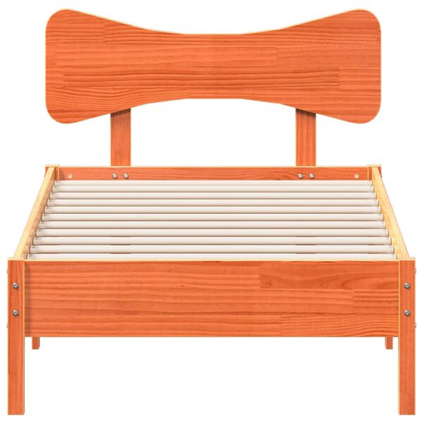 vidaXL Cadre de lit sans matelas cire marron 100x200cm bois pin massif