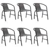 vidaXL Chaises de jardin lot de 6 Rotin plastique et acier 110 kg
