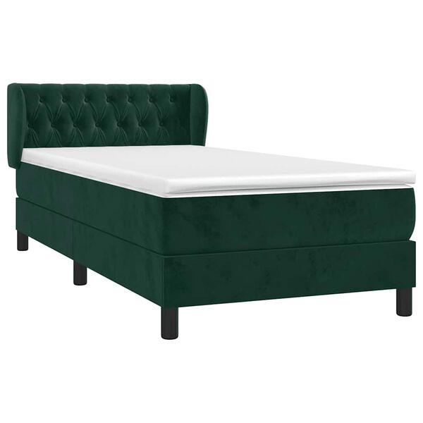 vidaXL Sommier &agrave; lattes de lit avec matelas Vert fonc&eacute; 100x200 cm