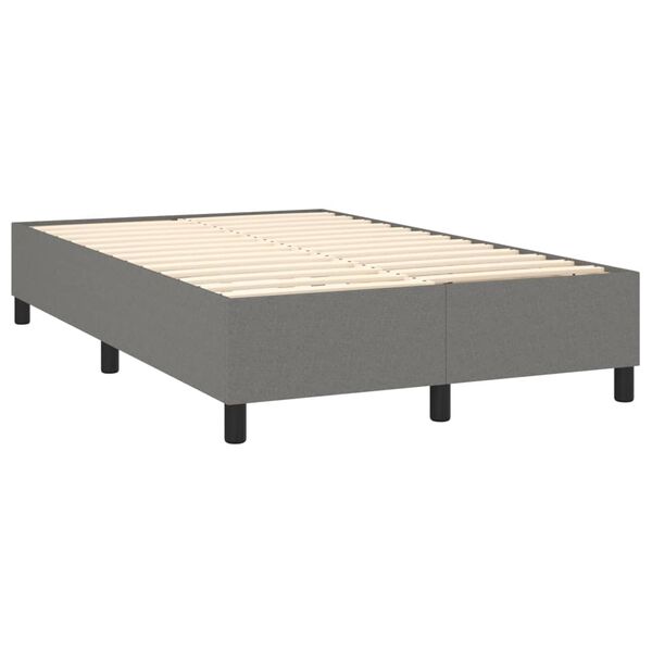 vidaXL Sommier à lattes de lit avec matelas Gris foncé 120x200cm Tissu