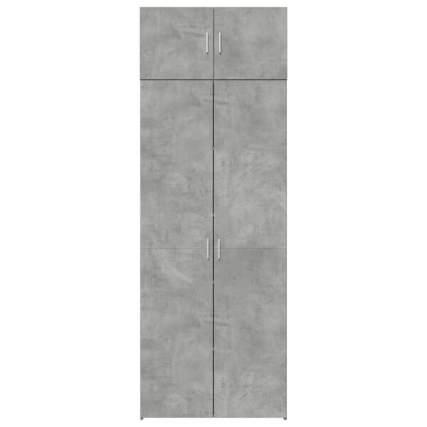 vidaXL Armoire de rangement gris béton 80x42,5x225cm bois d'ingénierie
