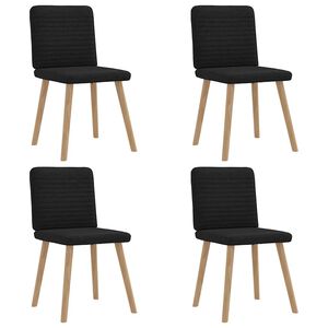 vidaXL Chaises &agrave; manger lot de 4 noir tissu