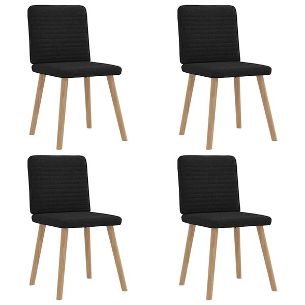 vidaXL Chaises &agrave; manger lot de 4 noir tissu