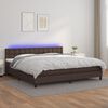 vidaXL Sommier &agrave; lattes de lit avec matelas et LED Marron 200x200cm