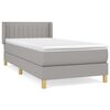 vidaXL Sommier &agrave; lattes de lit avec matelas Gris clair 100x200cm Tissu