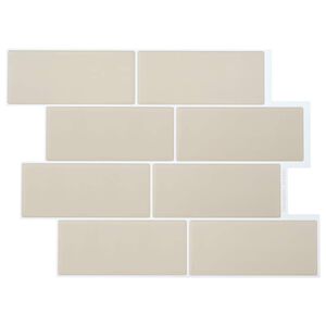 vidaXL Carreau de m&eacute;tro 10 pc Beige 29 x 21 cm Polyur&eacute;thane et PET