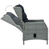 vidaXL Chaise inclinable de jardin coussins R&eacute;sine tress&eacute;e Gris clair
