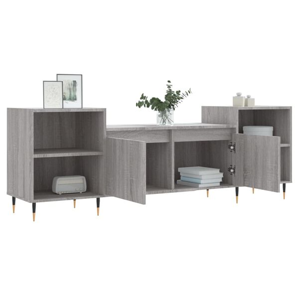 vidaXL Meuble TV Sonoma gris 160x35x55 cm Bois d'ing&eacute;nierie