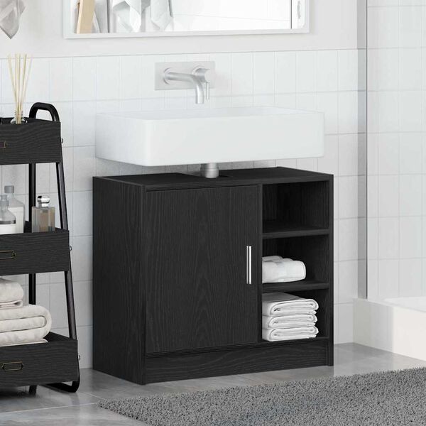 vidaXL Cabinet de Lavabo Chêne noir 63 x 29 x 55 cm Bois d'ingénierie