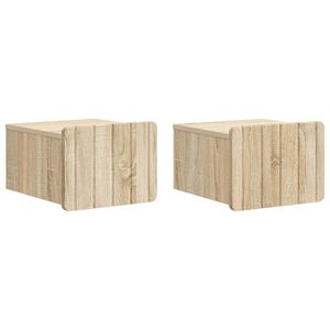 vidaXL Cabinet de chevet mural 2 pcs Ch&ecirc;ne Sonoma 33 x 34,5 x 24 cm