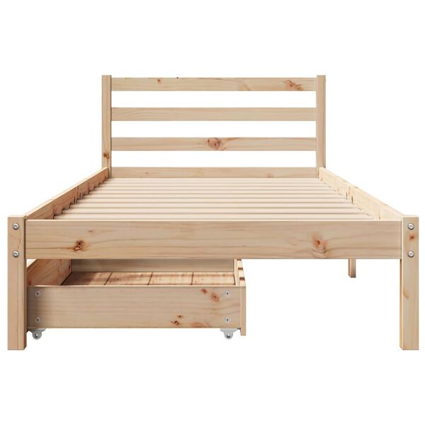 vidaXL Cadre de lit sans matelas 75x190 cm bois de pin massif