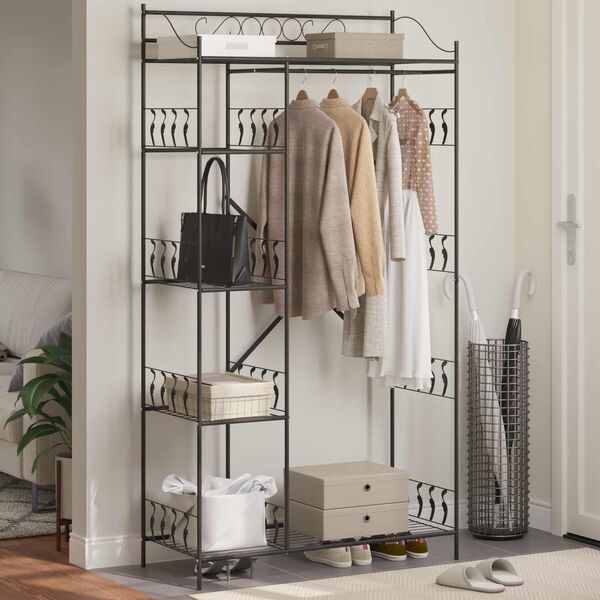 vidaXL Armoire Ouverte avec &eacute;tag&egrave;re Noir 101 x 43 x 188 cm Acier