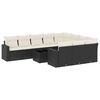 vidaXL Salon de jardin 11 pcs avec coussins noir r&eacute;sine tress&eacute;e