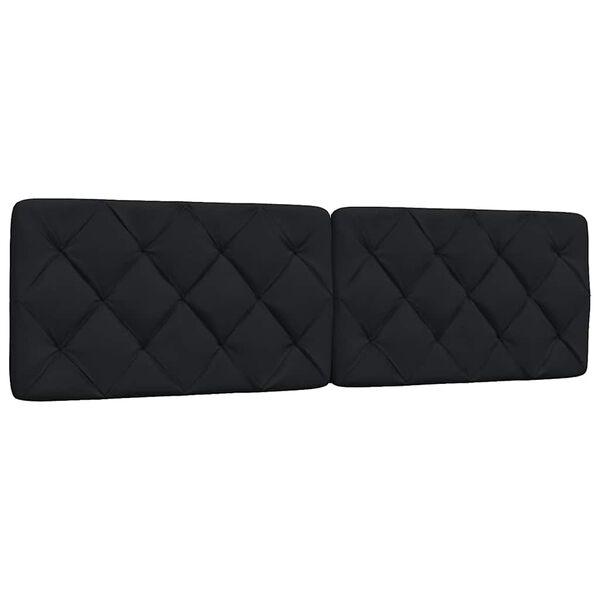 vidaXL Coussin de t&ecirc;te de lit noir 180 cm tissu