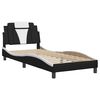 vidaXL Cadre de lit Viana sans matelas noir et blanc 90x190 cm similicuir