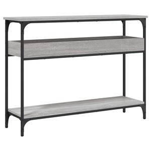 vidaXL Table console avec &eacute;tag&egrave;re sonoma gris 100x29x75 cm