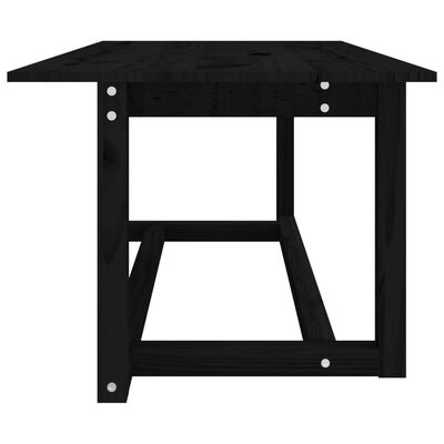 vidaXL Table basse Noir 110x55x45 cm Bois massif de pin