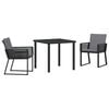 vidaXL Ensemble de salle &agrave; manger pour jardin 3 pc Noir