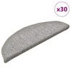 vidaXL Tapis d'escalier 30 pi&egrave;ces 56 x 17 x 3 cm Gris clair Demi-rond
