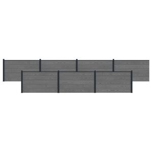 vidaXL Panneau de cl&ocirc;ture 7 pcs WPC et Aluminium Gris