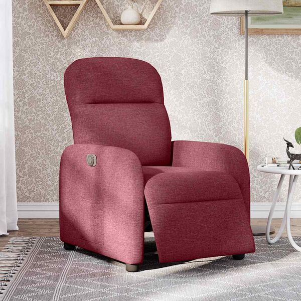 vidaXL Fauteuil inclinable &eacute;lectrique Rouge bordeaux Tissu