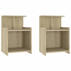 vidaXL Tables de chevet 2pcs ch&ecirc;ne sonoma 40x35x60cm bois d'ing&eacute;nierie