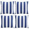 vidaXL Coussins décoratifs lot de 4 bleu et blanc 40x40 cm tissu