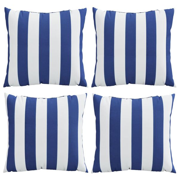 vidaXL Coussins décoratifs lot de 4 bleu et blanc 40x40 cm tissu