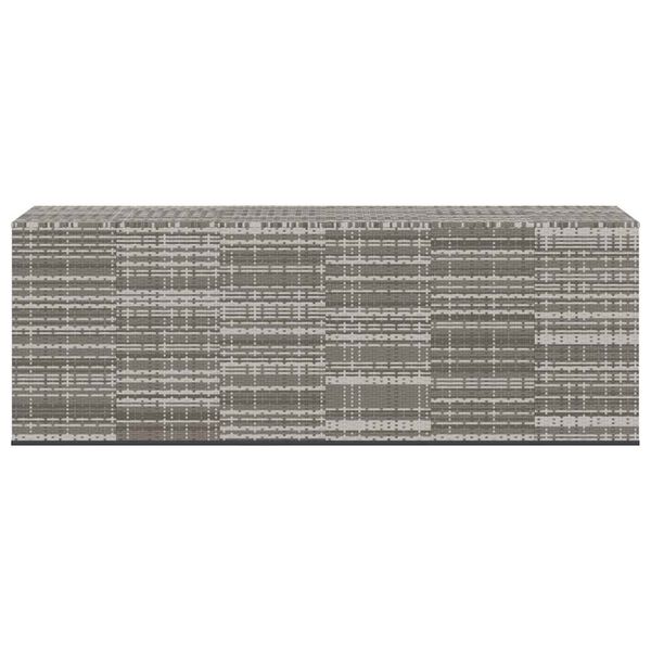 vidaXL Boîte à coussins de jardin Résine tressée 291x100,5x104 cm Gris